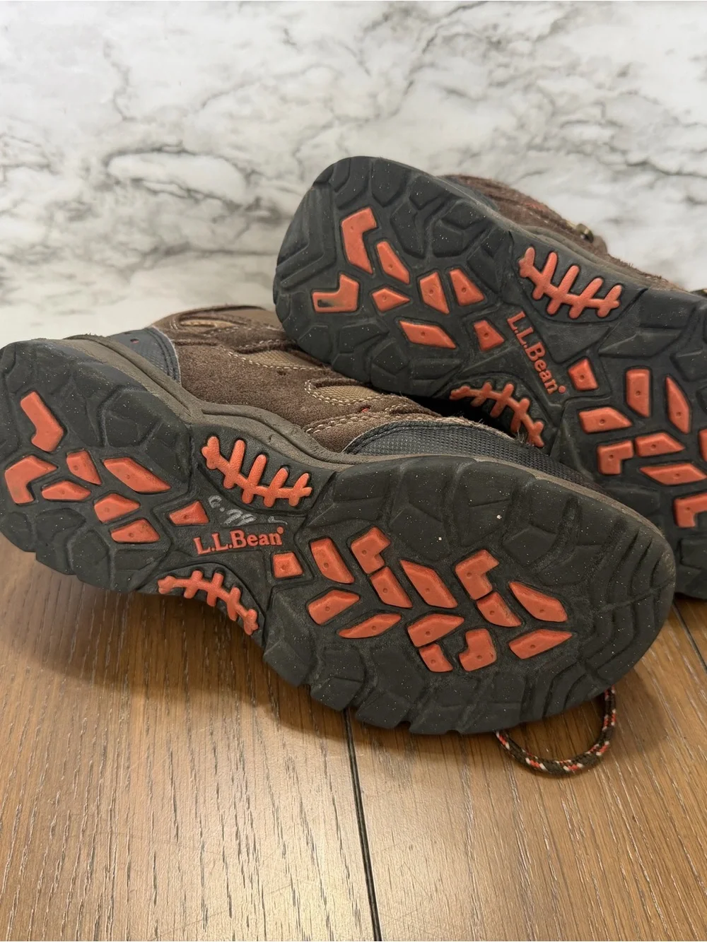 L.L. Bean Kids Brown Hiking Boots - Durable Outdoor Trail Shoes size 3